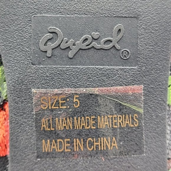 Qupid Floral Embroidery Black Boots Sz 5 - Picture 7 of 10